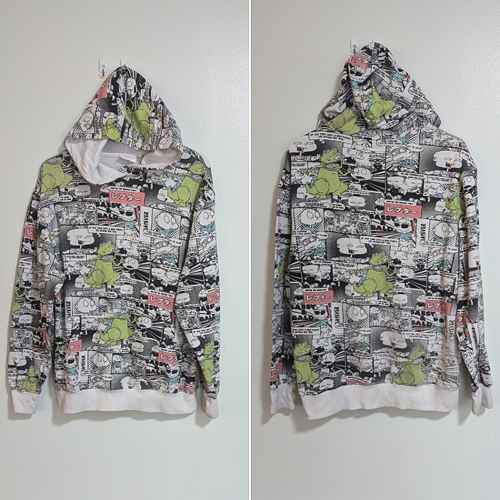 Nickelodeon Rugrats Comic‎ Strip Graphic Pullover Hoodie Sweatshirt Medium